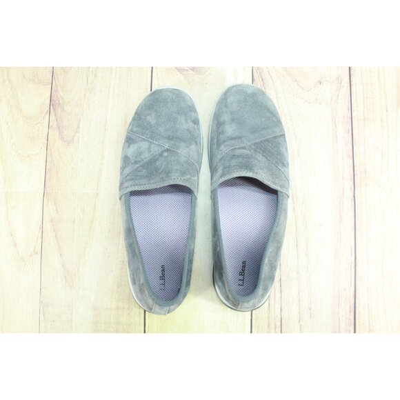 LL Bean Back Cove Stretch Slip Ons Nubuck Gray Size 8 M - Picture 8 of 9